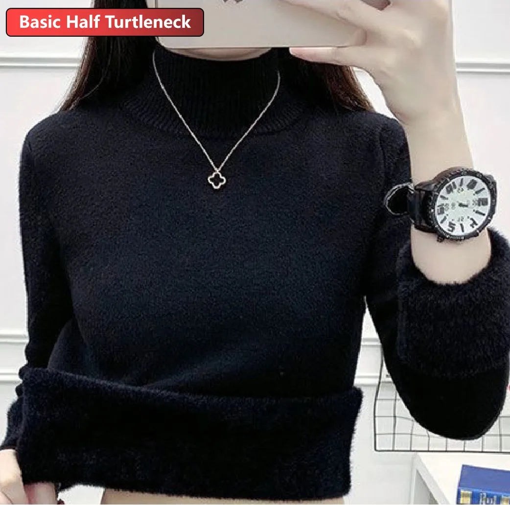 Turtleneck Winter Sweater Women Elegant