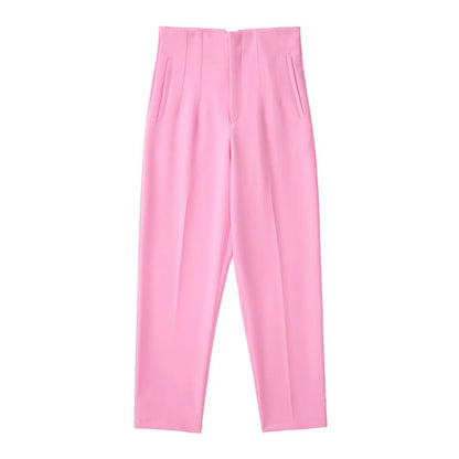 Women Fashion Straight Pants High Waist