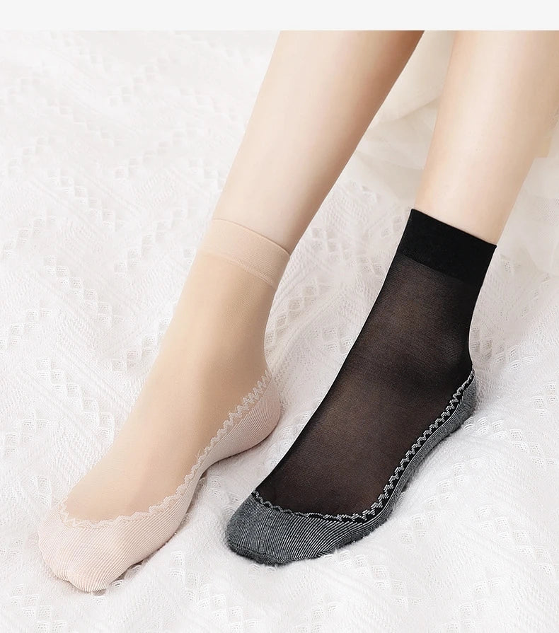 10Pcs Lace Ultrathin Socks Women