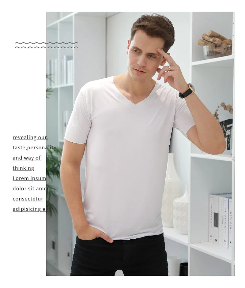 Summer Men's Ice Silk Vest Short Sleeves