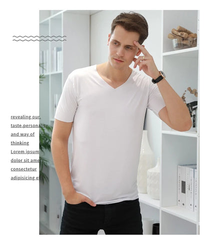 Summer Men's Ice Silk Vest Short Sleeves