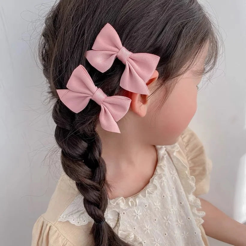 2 Piece Bow Hair Clip Elegant Flower