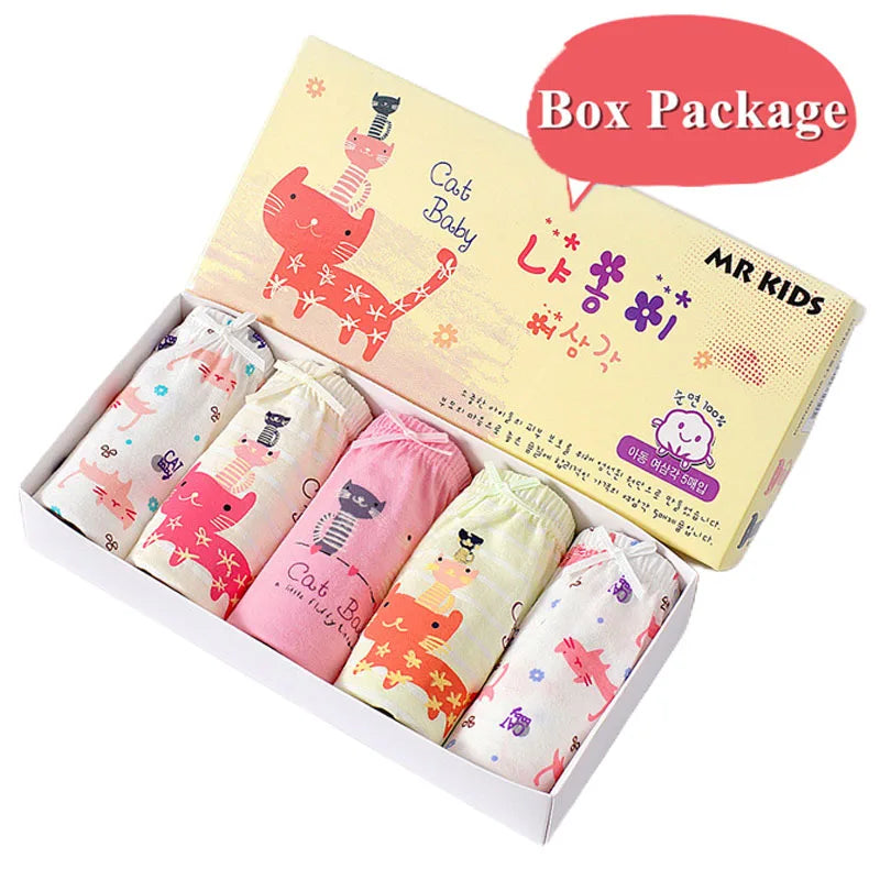 5 Pack/Box Children Panties For Girls Soft Cotton