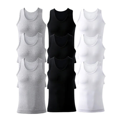 9Pcs Men's Cotton Athletic Tank Top Sleeveless