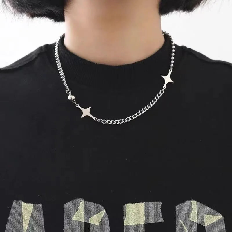 Simple Trendy Star Hollow Choker Necklace