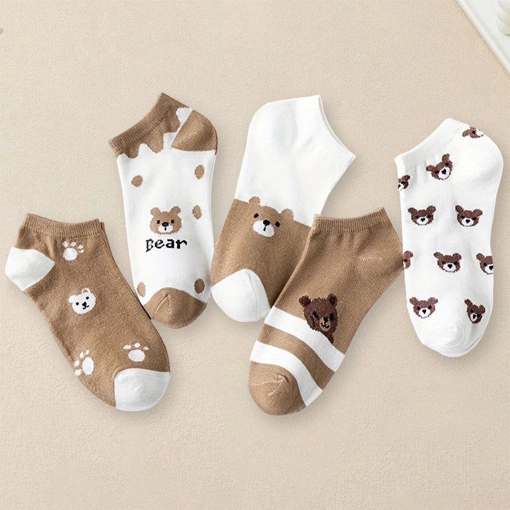 Women Cartoon Patterned Socks 5 Pairs