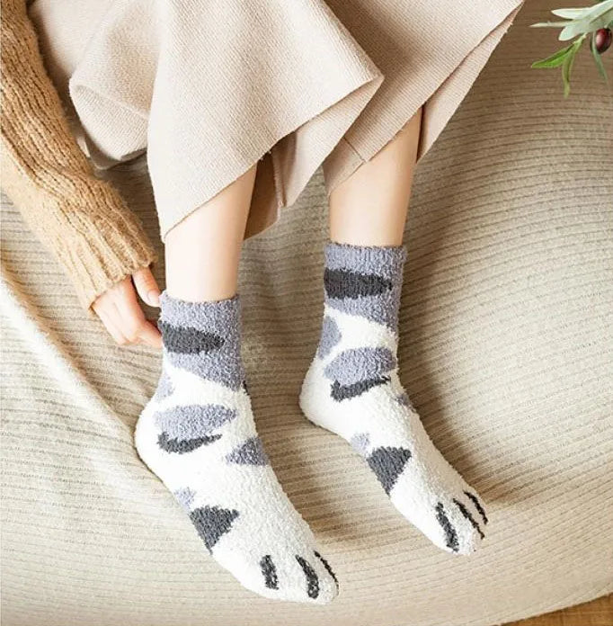 Autumn Winter Socks Cute Cat Claw