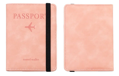 RFID Blocking Leather Card Case Passport Holder