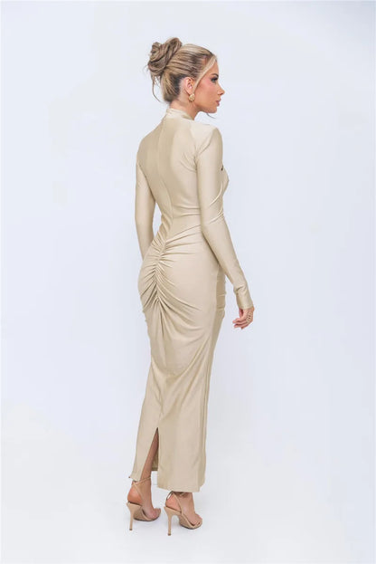 Hollow Out Long Sleeve Sexy Maxi Dress