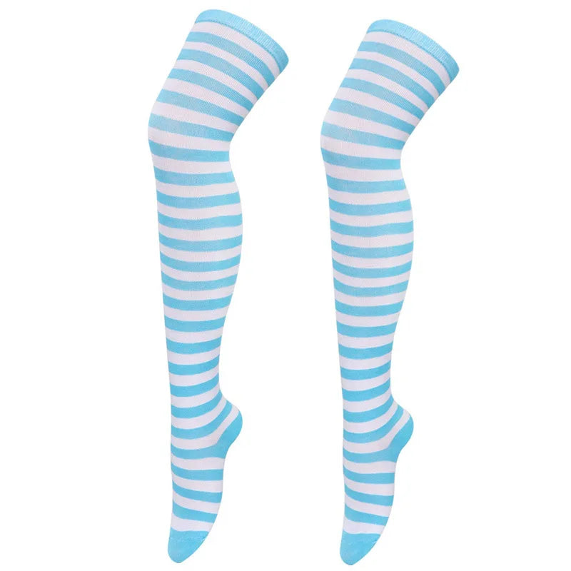 Color Striped Stockings Japanese Over Knee