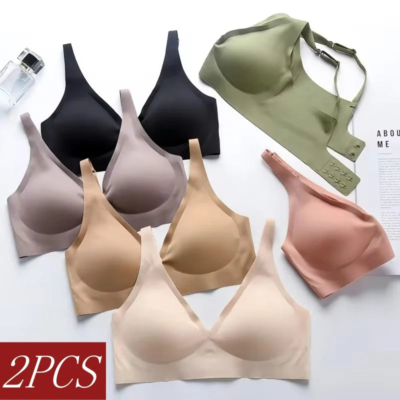 2Pcs/Set Seamless Bra Women Underwear Wireless