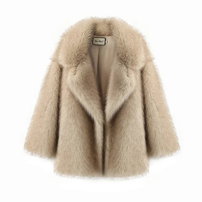 Winter Ins Hot Fashion Girls Oversized Gradient Fur Coat