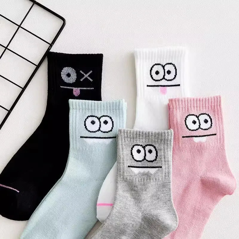 Women's Cute Expression Printed Ankle Socks