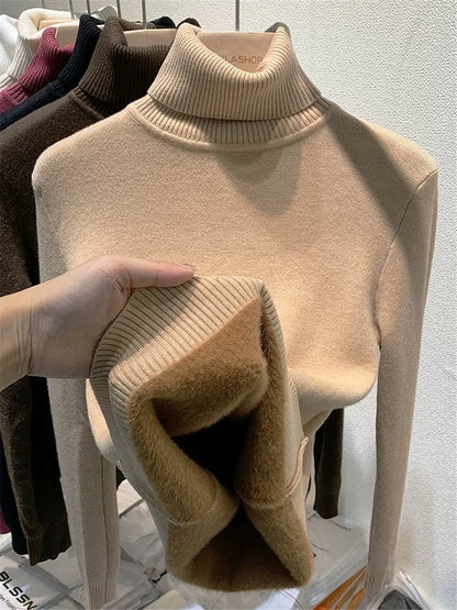 Turtleneck Winter Sweater Women Elegant