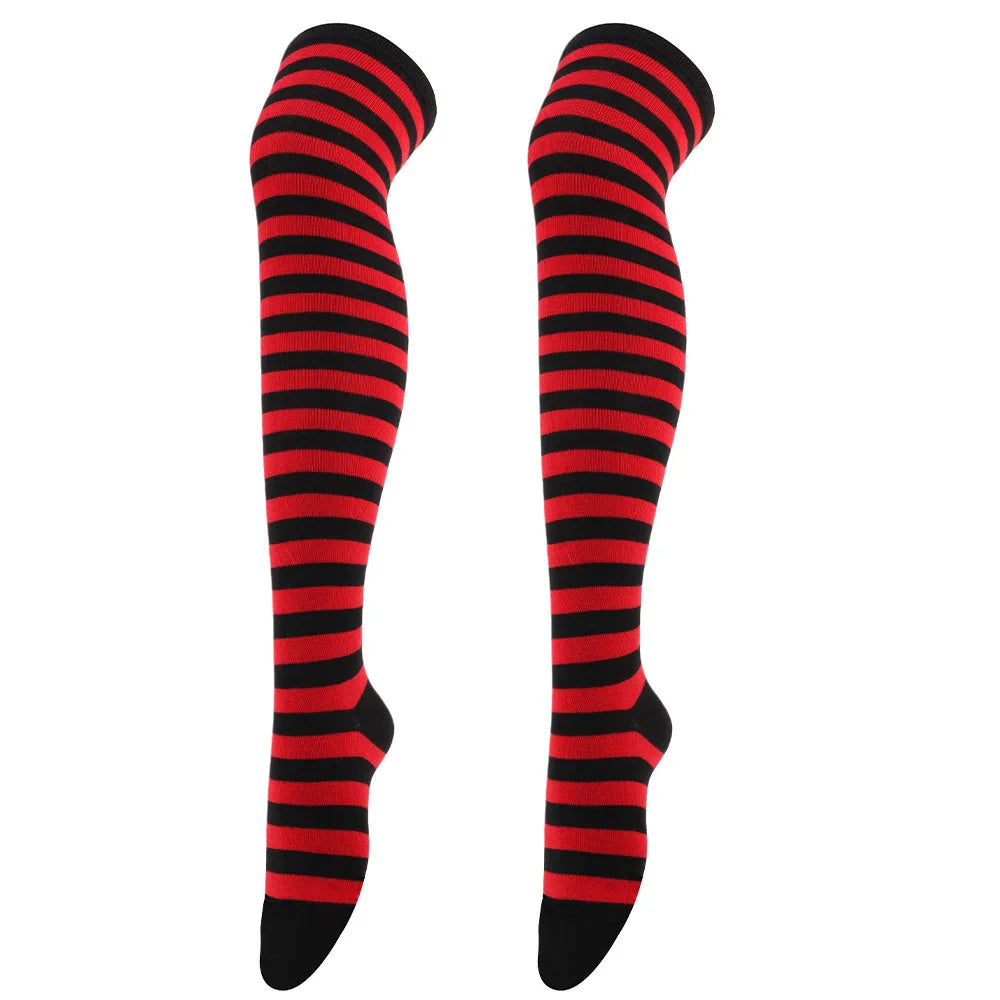 Color Striped Stockings Japanese Over Knee