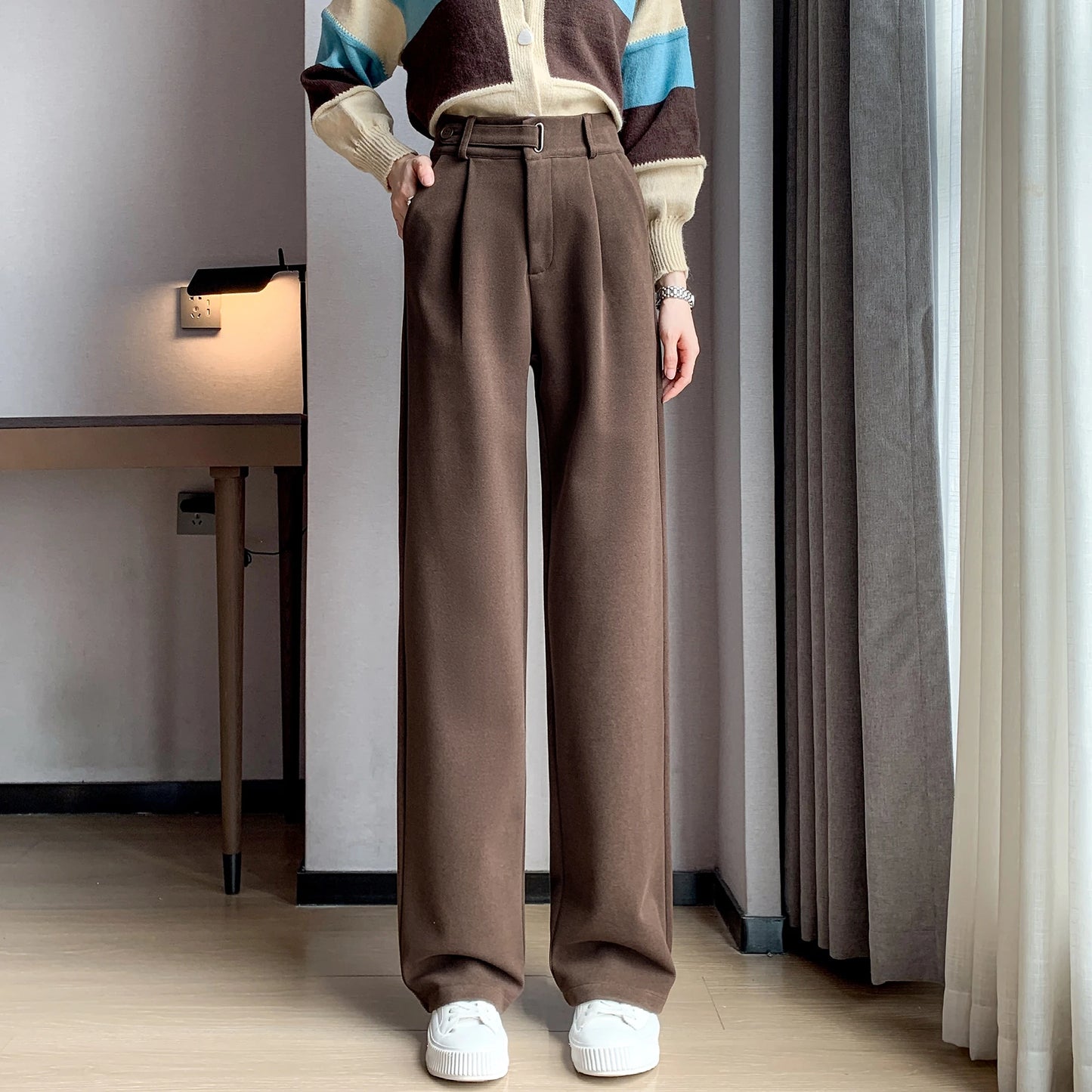 Thicken Woolen Casual Loose Full Length Pants