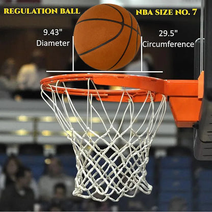 Silent Basketball Size 7 (29.5")/5# Dribbling Indoor Grooved Airless Foam Basketball Quiet Dribbling Indoor Training Silent Ball