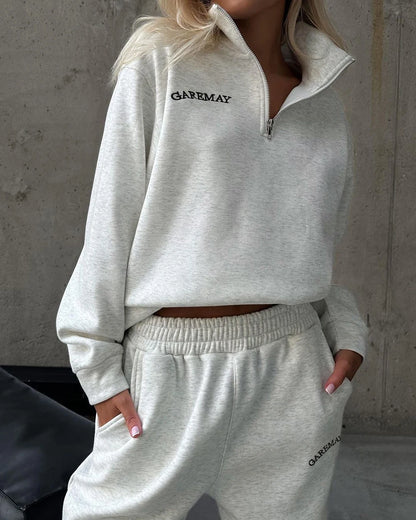 Women's Tracksuit with Zipper Cotton Oversize