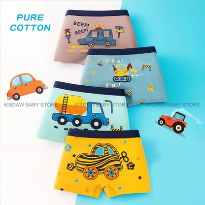 4 Pcs/Lot Children Panties Cotton Underwear For Boys