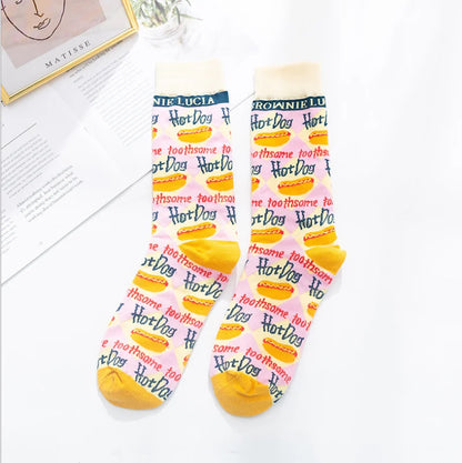 Colorful Print Socks Women