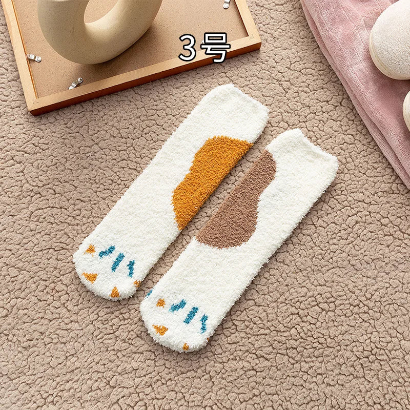 Autumn Winter Socks Cute Cat Claw