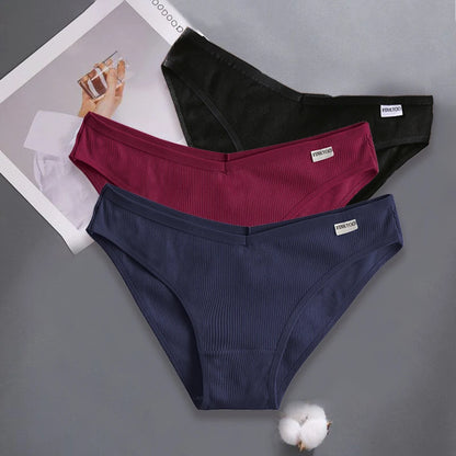 3PCS/Set M-XXL Women Sexy Cotton Panties