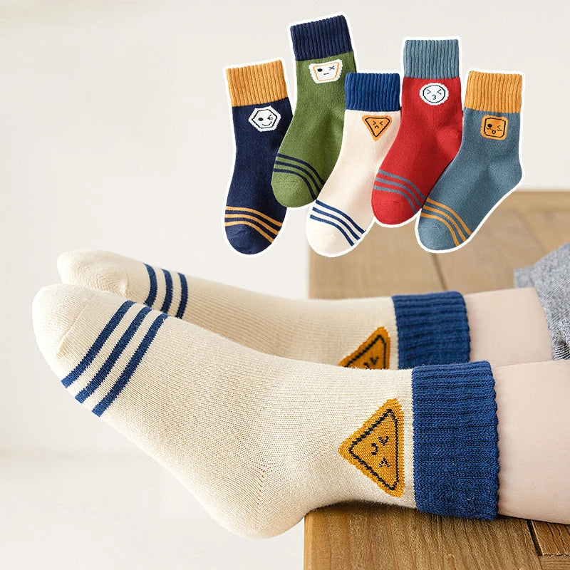 5 Pairs Autumn Winter New Style Children's Socks