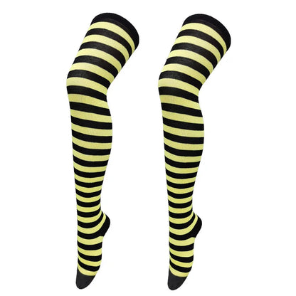 Color Striped Stockings Japanese Over Knee