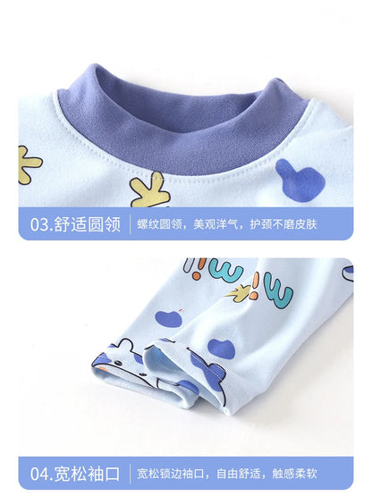 New Kids Autumn Warm Pajamas Boys Girls Cute Cartoon