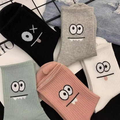 Women's Cute Expression Printed Ankle Socks