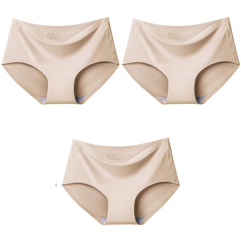 3Pcs/Set Large Size XXL Seamless Women Panties Mid-waist