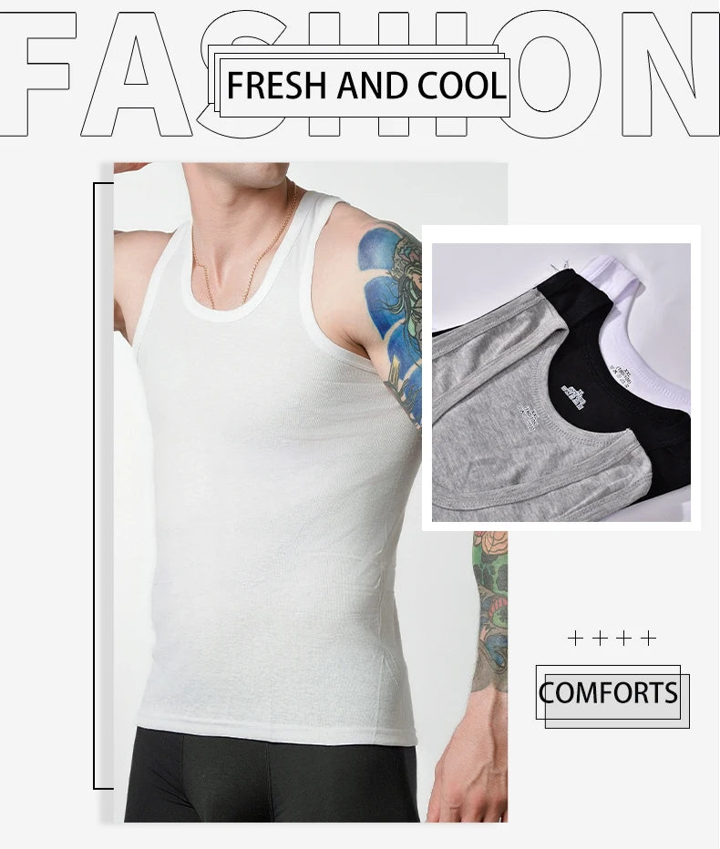 9Pcs Men's Cotton Athletic Tank Top Sleeveless