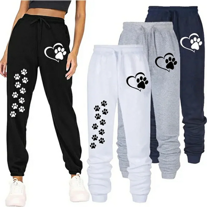 Women's Cat's Paw Printed Sweatpants