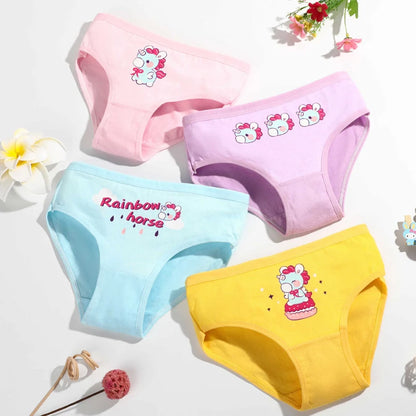 4pcs/Lot Girls  Underwear 100%Cotton Girls Panties