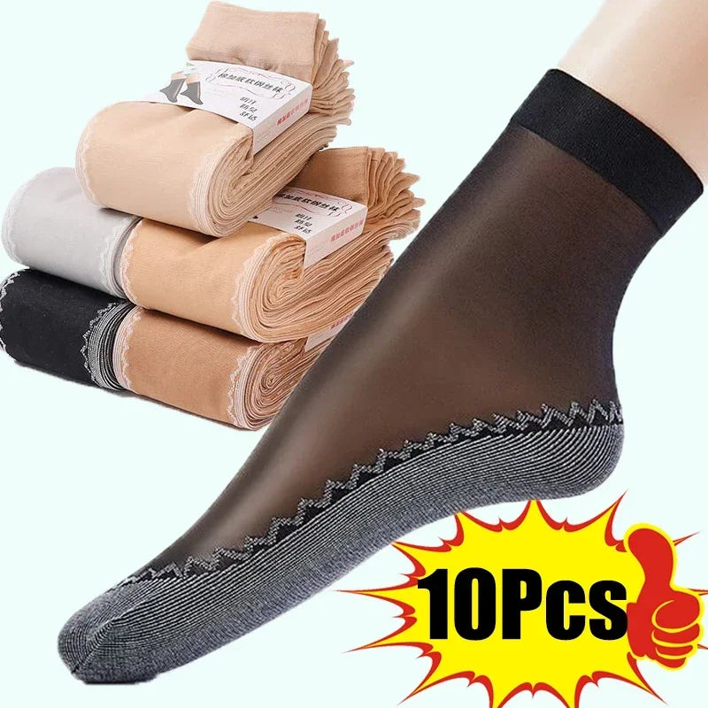 10Pcs Lace Ultrathin Socks Women