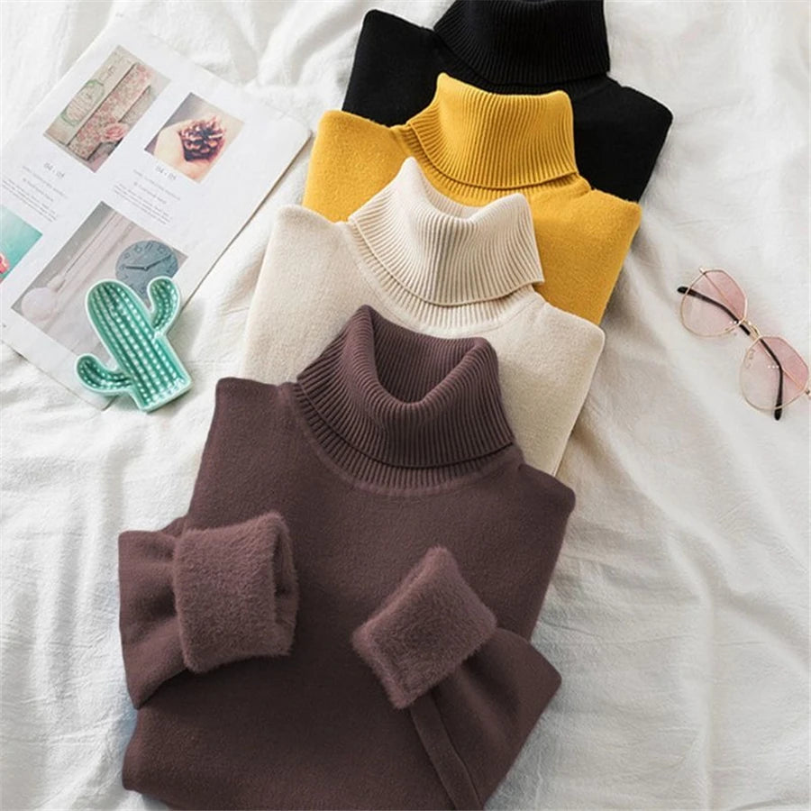 Turtleneck Winter Sweater Women Elegant