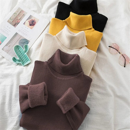 Turtleneck Winter Sweater Women Elegant