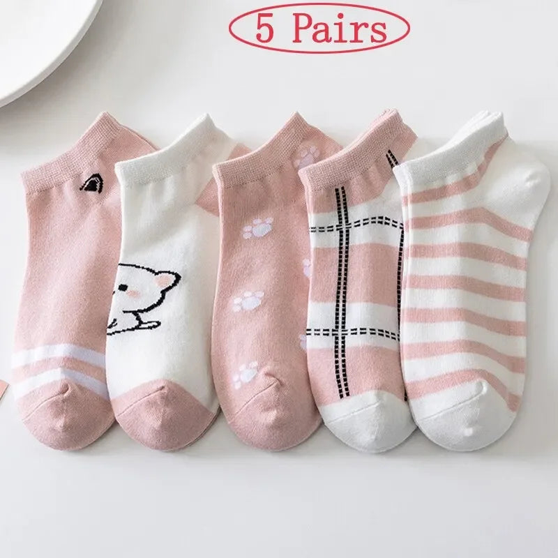 Cute Cat Socks For Women 5 Pairs