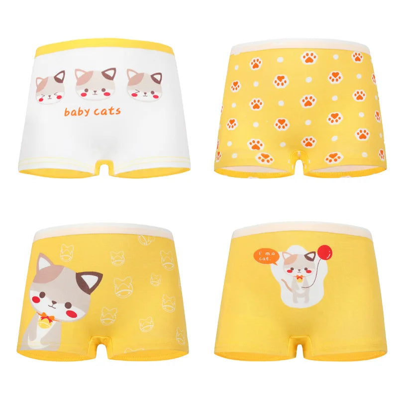 4pcs/Lot Girls  Underwear 100%Cotton Girls Panties