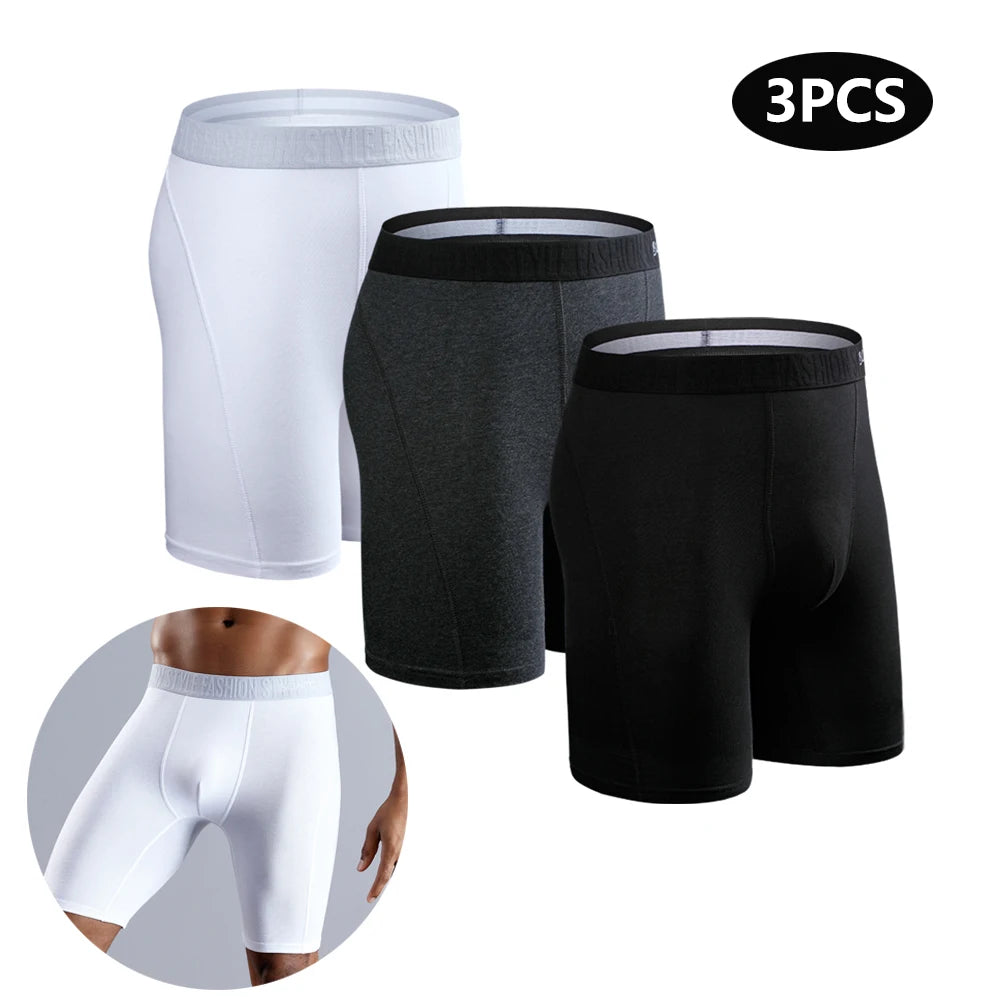 3pcs Long Boxers For Man Underwear