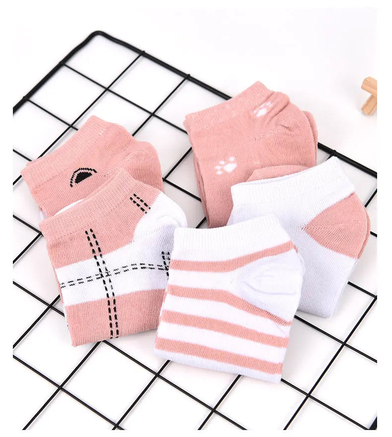 Cute Cat Socks For Women 5 Pairs