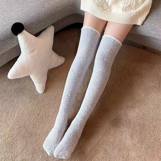 Winter Warm Coral Fleece Over-knee High Socks