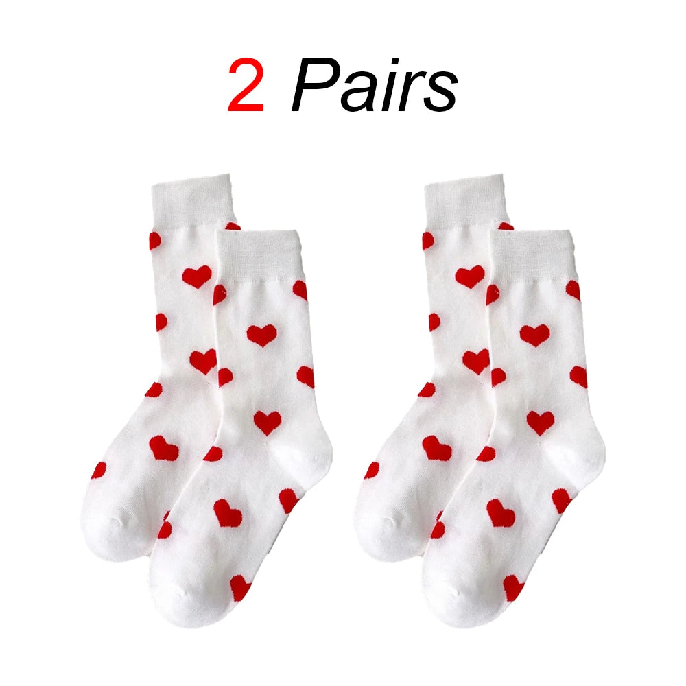 Women Heart-Shaped Round Neck Socks