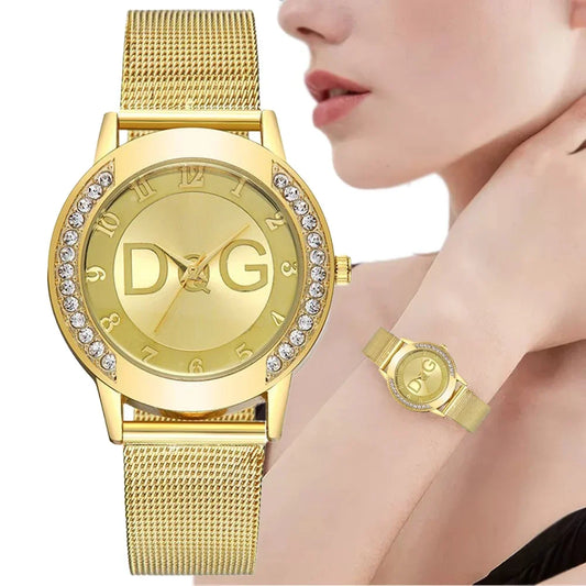 Luxury Brand Women's watches With Diamonds Simple Digital Design Ladies' Quartz Watch Casual Gold Mesh Belt Women Clock Strap