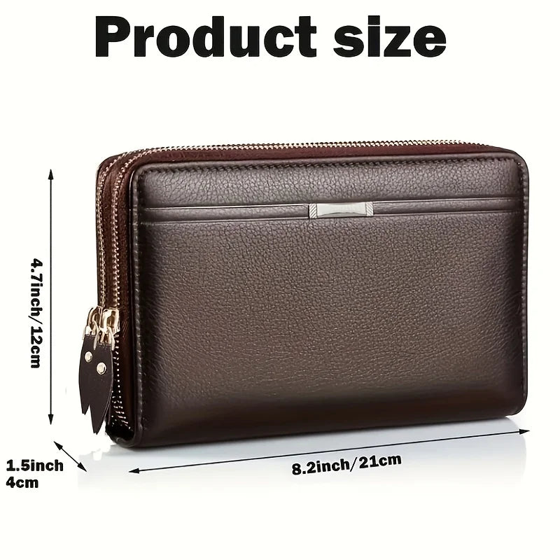 Men Wallet Long Purse Leather Clutch