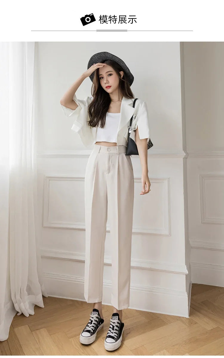 Fall Spring Black Suit Pants