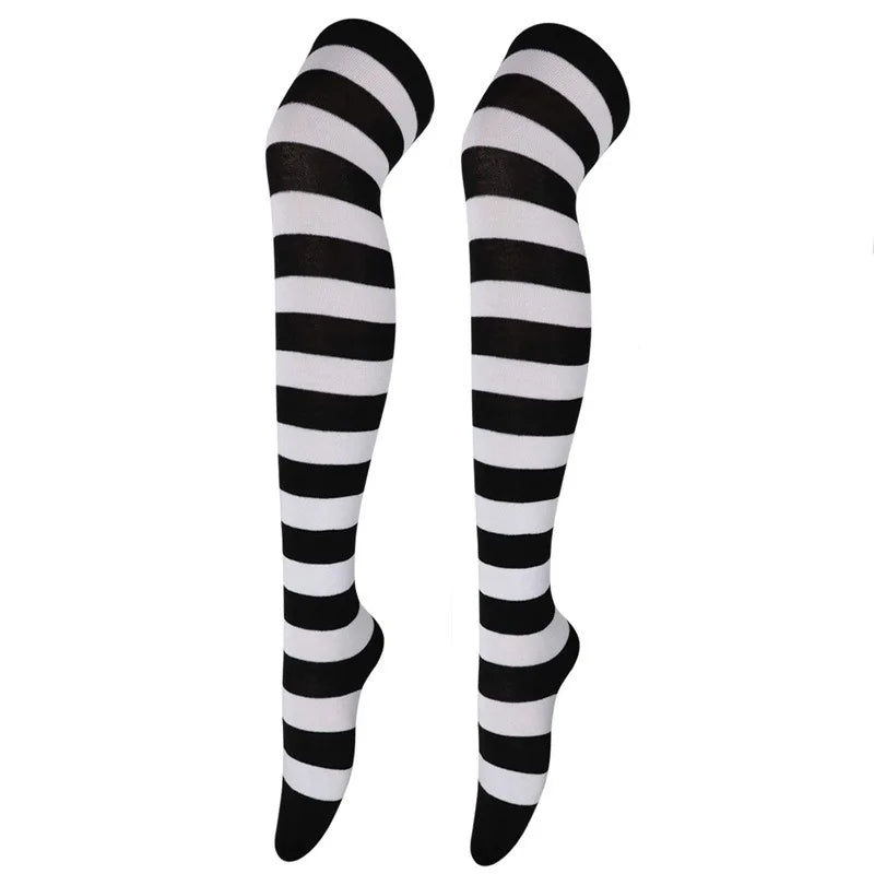 Color Striped Stockings Japanese Over Knee