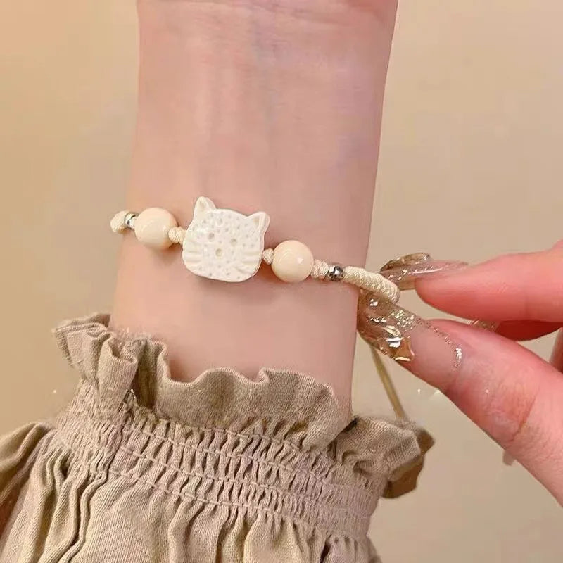 1/2PCS Tassels Big Eye Cat Bracelets