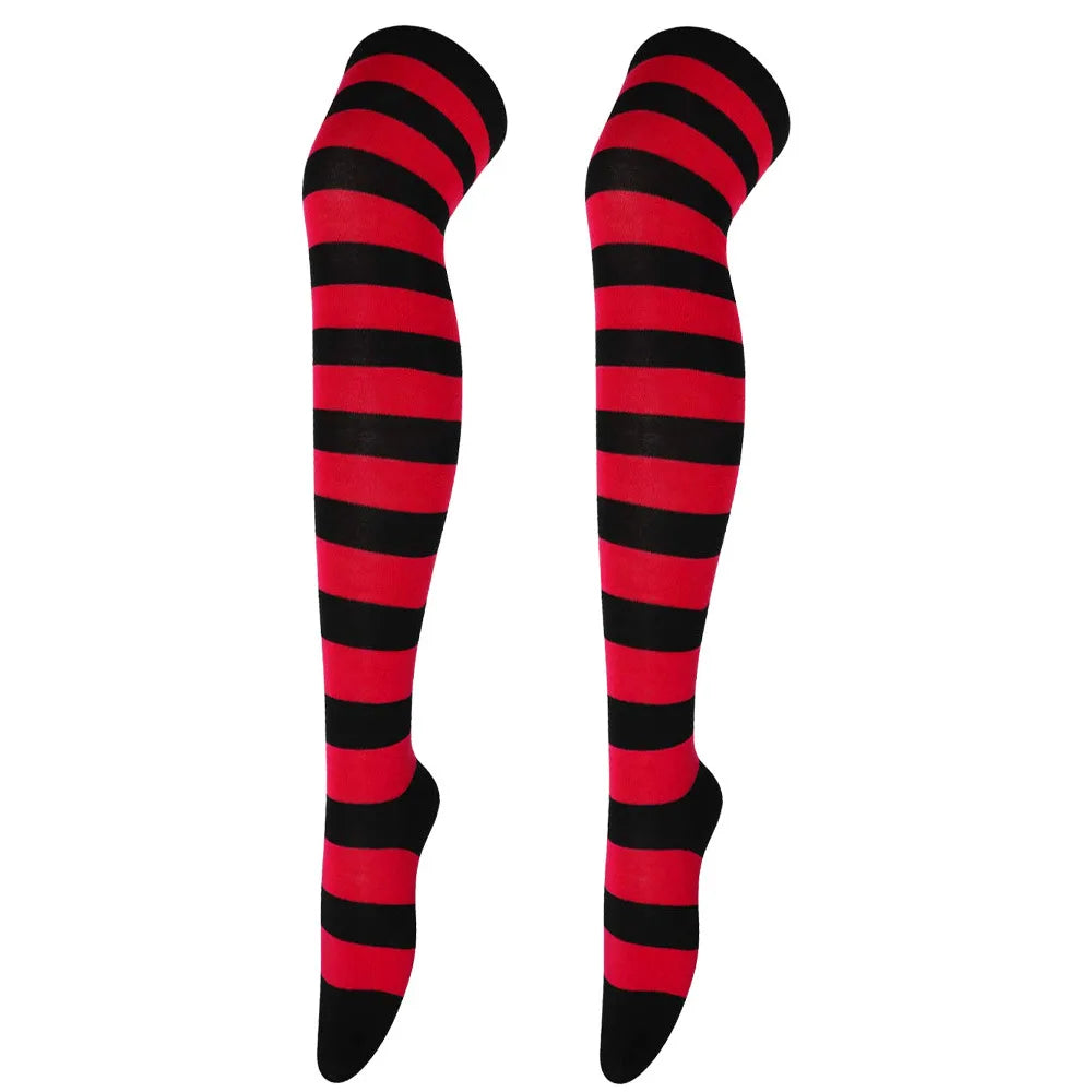 Color Striped Stockings Japanese Over Knee