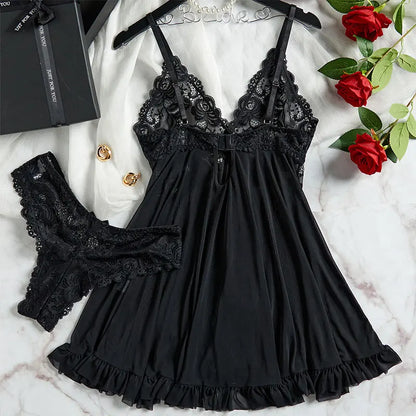 Tulle Suspenders Exquisite Lace V-Neck